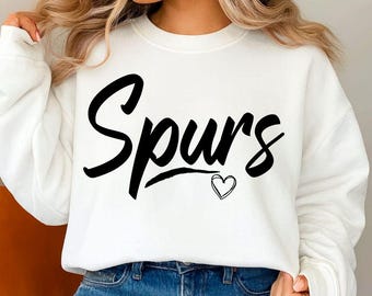 Spurs Heart SVG, Camiseta PNG, Regalo para aficionados al baloncesto, Día de partido deportivo, Diseño de sublimación, Camiseta gráfica retro para amantes del deporte, Camiseta bonita para el día del partido
