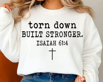Trendy christelijke SVG, afgebroken gebouwd sterker SVG, christelijk SVG, op geloof gebaseerd, schrift SVG, volwassen humor SVG, sublimatie design, gesneden bestand