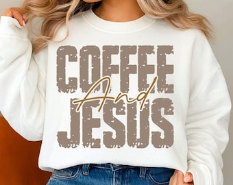 Coffee And Jesus Png, Retro Christian Shirt Design, Christian Sublimation Png, Trendy Jesus Png, Coffee Lover, Cut Files, Digital Download