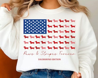 Patas y rayas para siempre Edición Dachshund Svg Png, 4 de julio Svg, Diseño patriótico de Doxie Svg, Amante de los perros de EE. UU. Svg, Diseño de sublimación