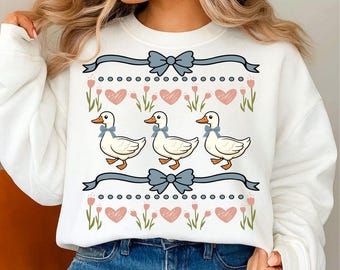 Vintage Blue Ribbon Goose Svg Png, Retro Goose Sublimation, Cute Groovy Aesthetic Clipart, Goose Coquette, Gift For Her, Cut Files Cricut