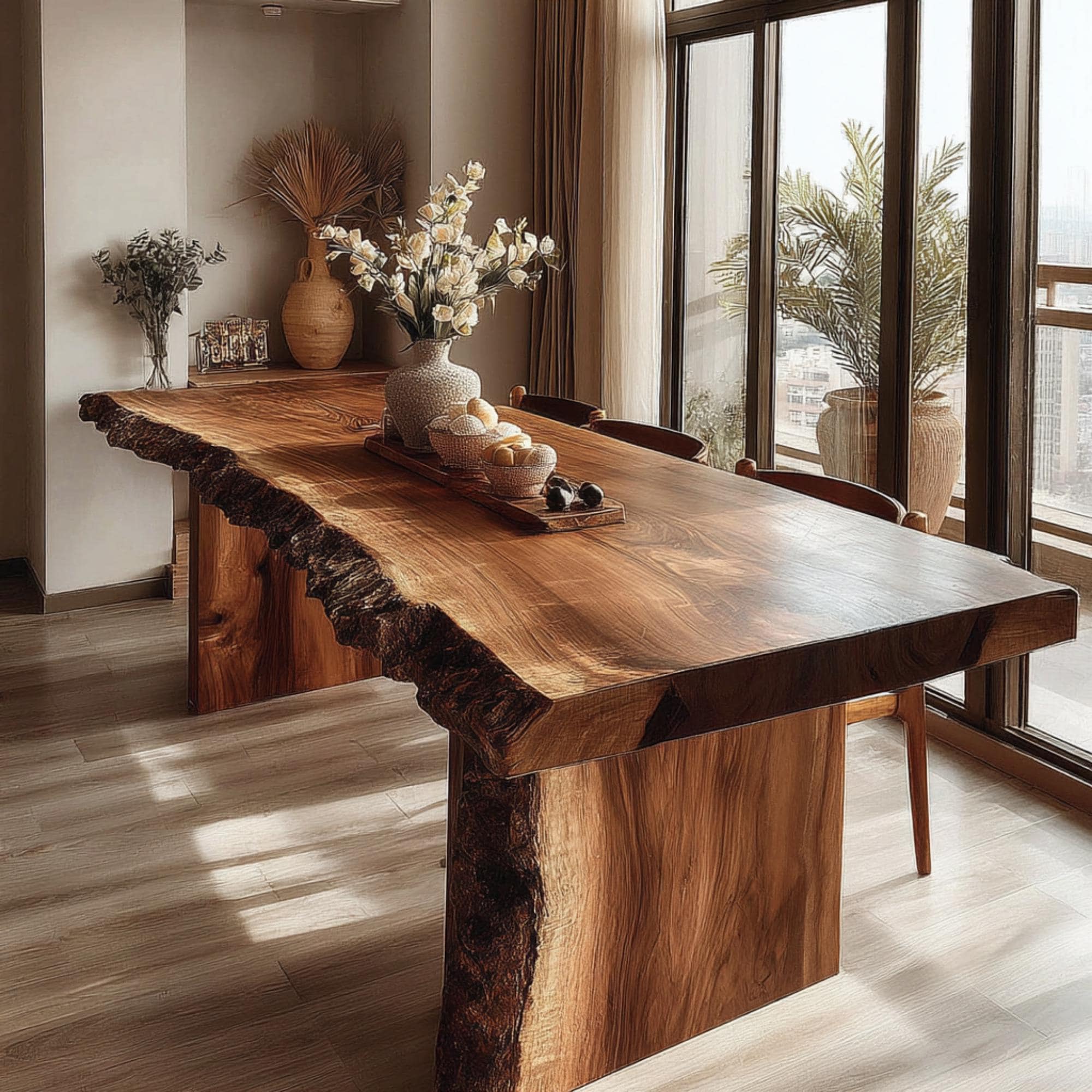 Live Edge Walnut Dining Table, Rustic Farmhouse Kitchen Furniture - Etsy UK