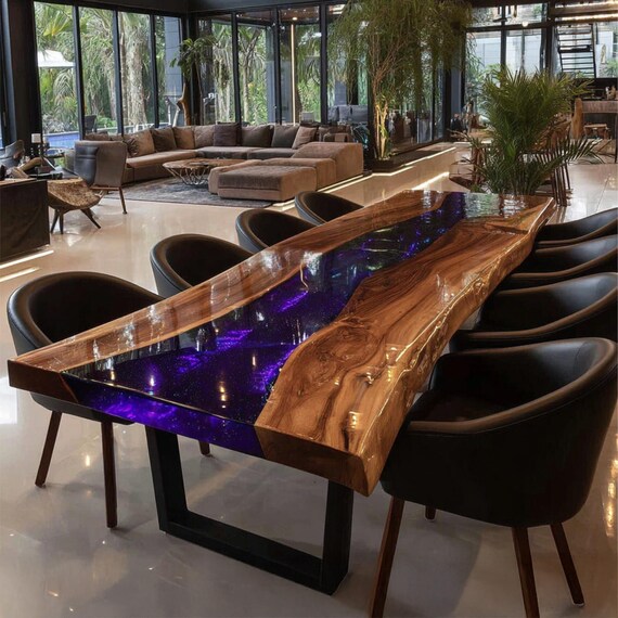 Epoxy Walnut Table, Epoxy Table, Epoxy Wood Table, Epoxy Kitchen Table, Epoxy Handmade Table, Epoxy Dining Table,  Epoxy Live Edge Table