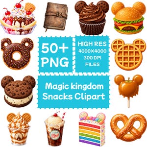 Clipart di snack del regno magico (oltre 50 immagini PNG, download digitale, uso commerciale)