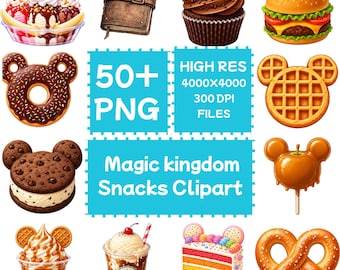 Magic kingdom snacks Clipart 50+PNG, Digital Downloade, Commercial Use
