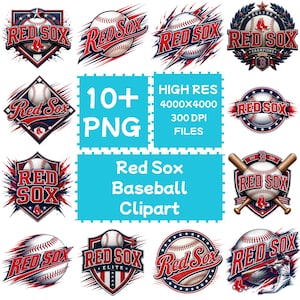 Red Sox  Baseball Clipart 10+PNG, Digital Downloade, Commercial Use