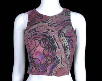 Upcycle Zara Geode Crop; Reverse Ice Dyed, Heaven on Earth; Size Large