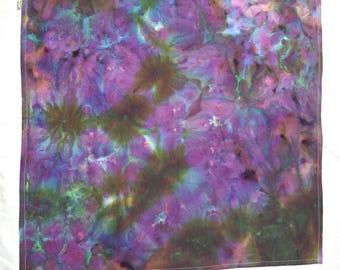 Paño de cocina de algodón orgánico teñido a mano - Acuarela Technicolor