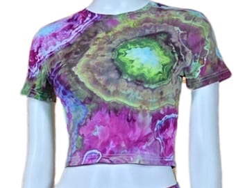 Ice Dye-geode croptop dames sz S