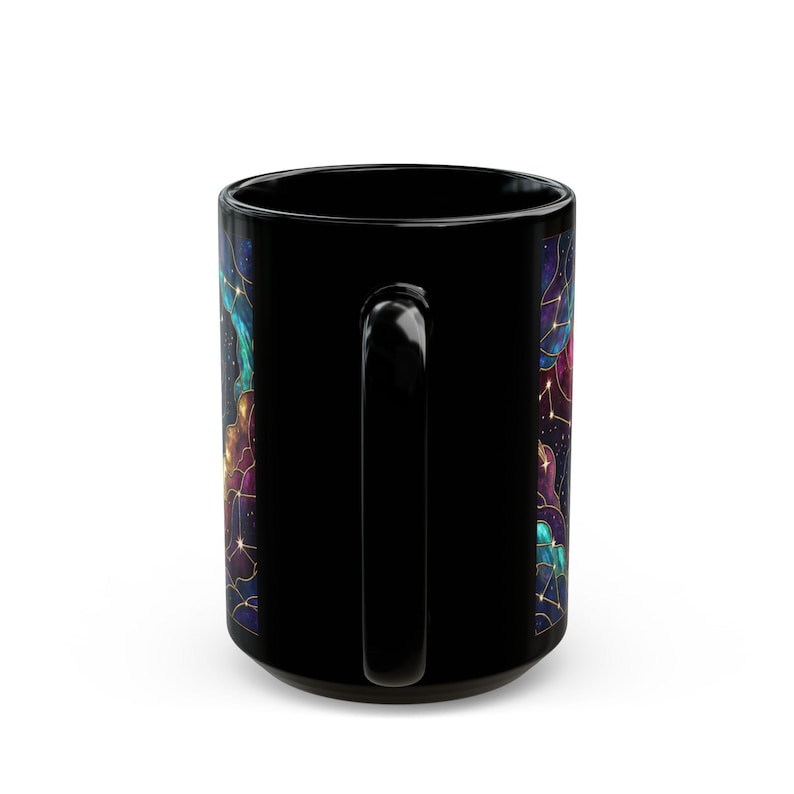 Galaxy Stained Glass Mug | Cosmic Nebula Coffee Cup | Space Lover Nature Gift Bild 5