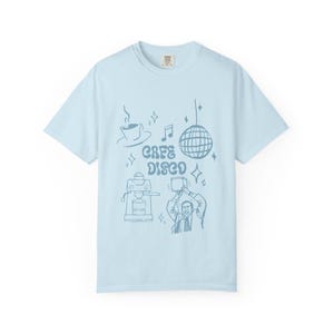 Cafe Disco Shirt | The Office Inspired Tee | Funny Dunder Mifflin Michael Scott Quote | Retro Disco Office Fan Shirt Chambray
