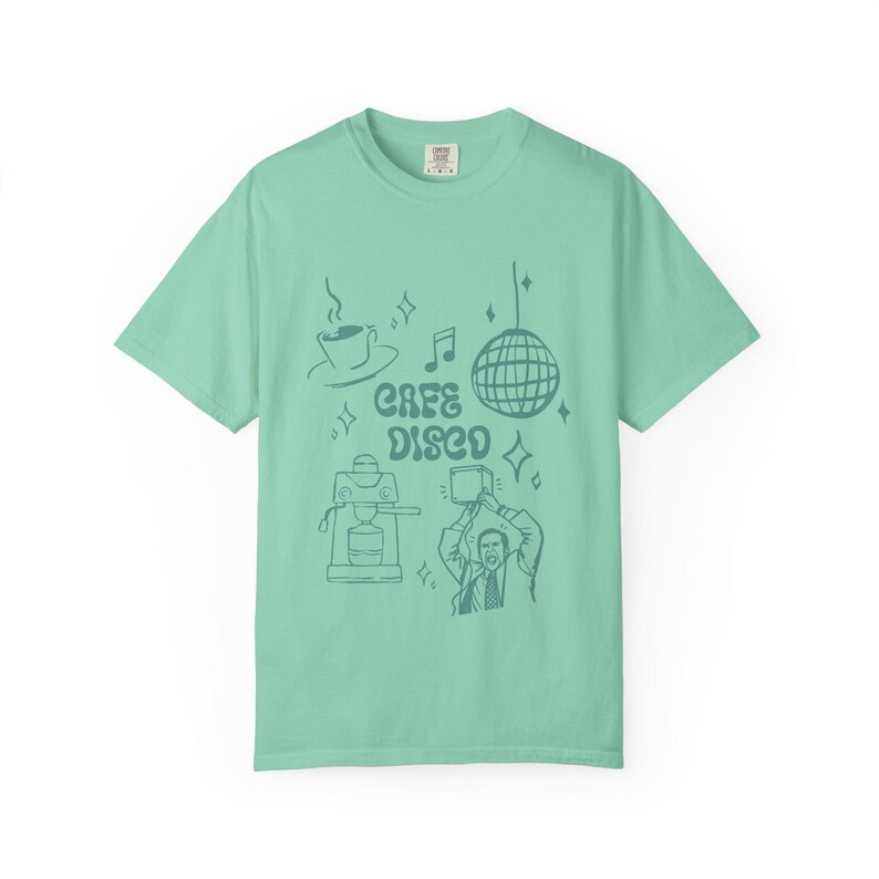 Cafe Disco Shirt | The Office Inspired Tee | Funny Dunder Mifflin Michael Scott Quote | Retro Disco Office Fan Shirt Island Reef