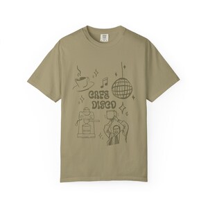 Cafe Disco Shirt | The Office Inspired Tee | Funny Dunder Mifflin Michael Scott Quote | Retro Disco Office Fan Shirt Khaki