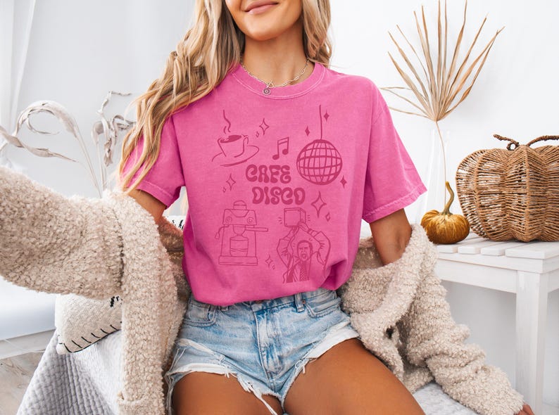 Cafe Disco Shirt | The Office Inspired Tee | Funny Dunder Mifflin Michael Scott Quote | Retro Disco Office Fan Shirt Crunchberry