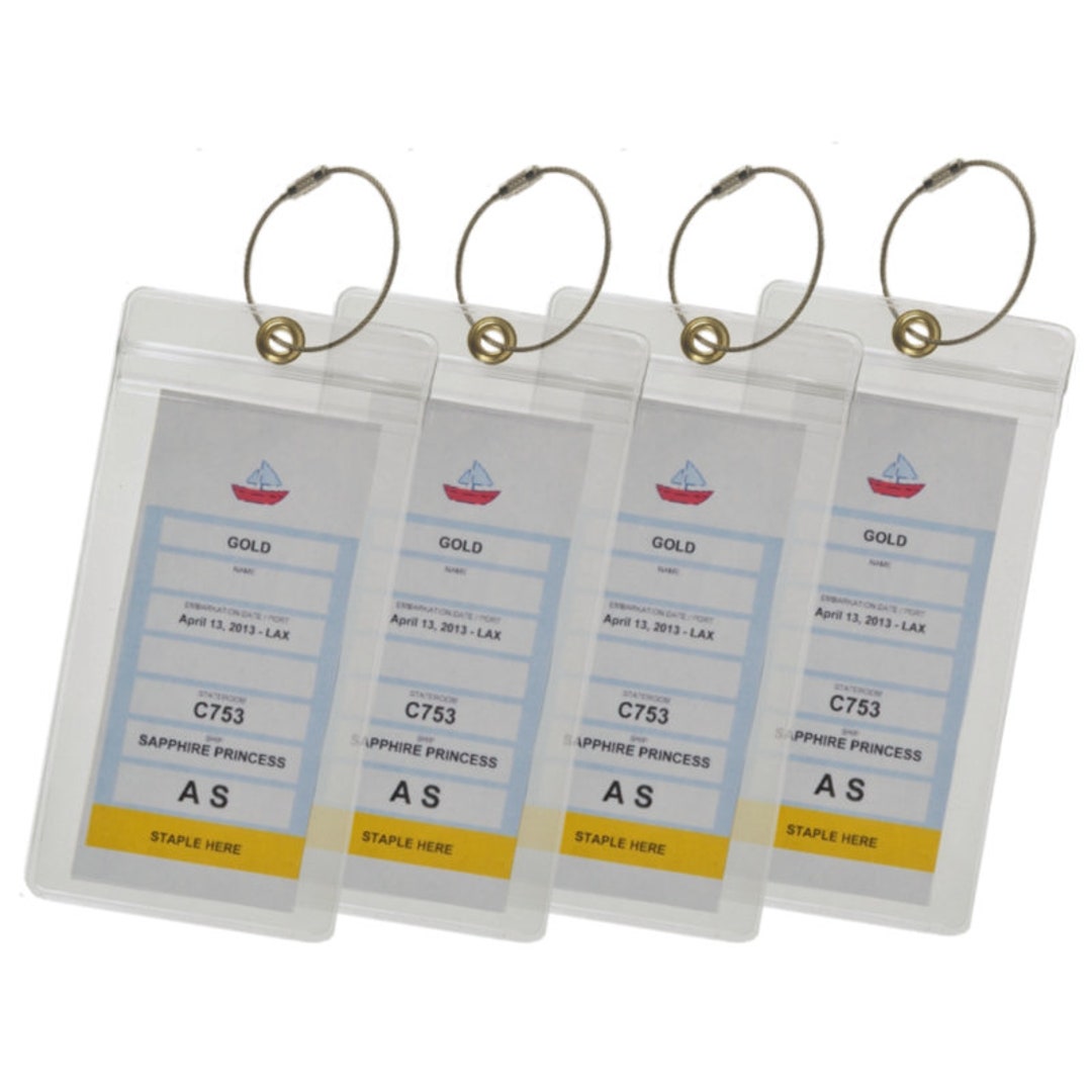 Cruise Luggage Tag Holders for Carnival, Princess & NCL Cruises Zip