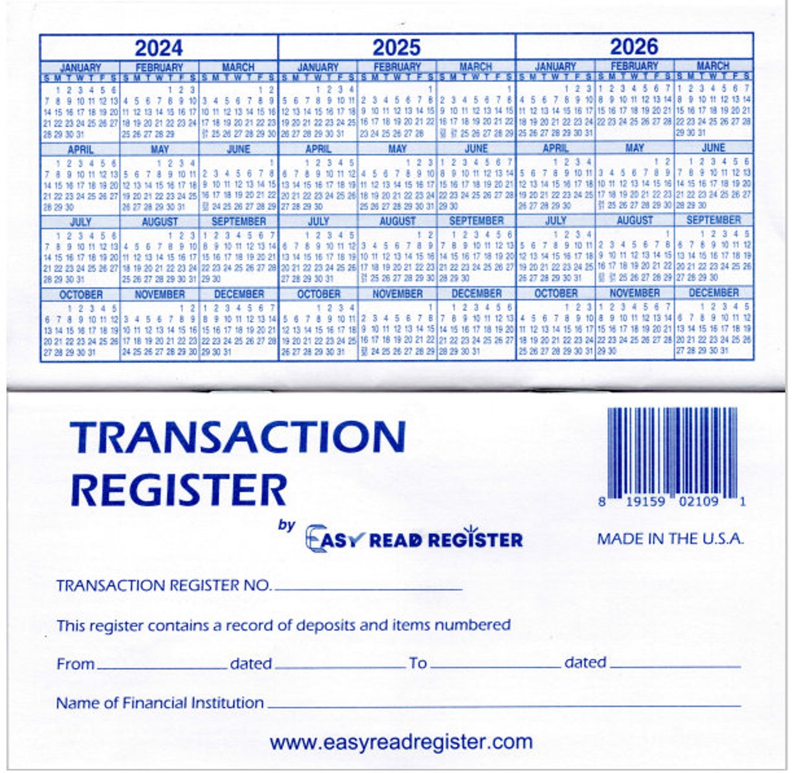 12 Personal Checkbook Registers, 202420252026 Calendars Etsy