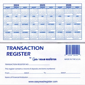 12 Personal Checkbook Registers, 2025-2025-2026 Calendars - Etsy
