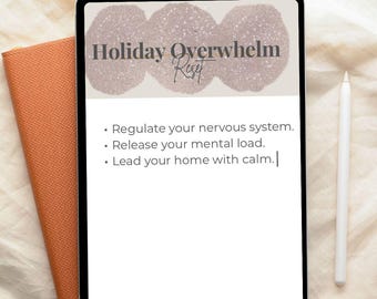 Holiday Reset Guide | Complete Self-Care Reset for Overwhelmed Moms | Grounding Rituals & Holiday Support | Printable PDF