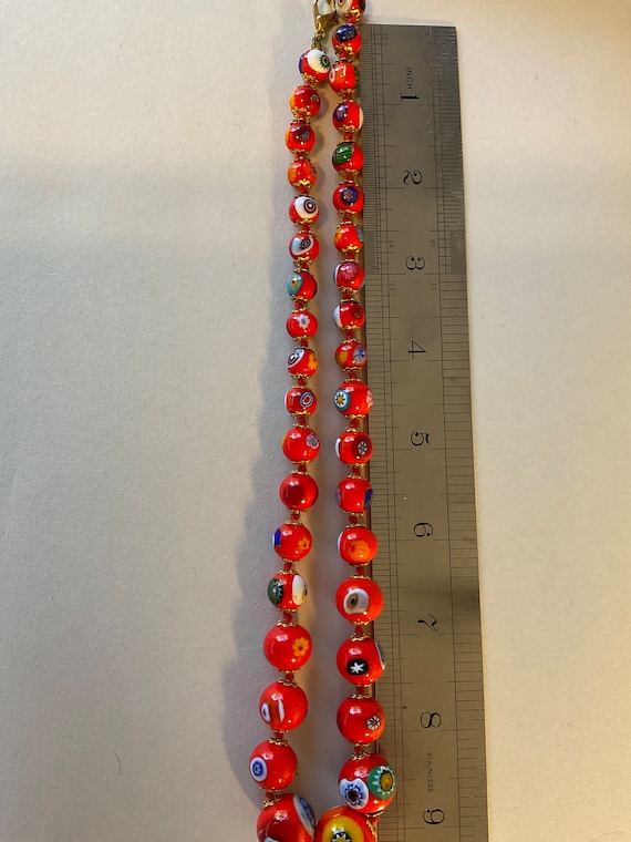 Il Murano di Francesca 18K Gold Plated Floral Murano Glass Bead Necklace