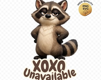Funny Raccoon Valentine PNG SVG for Sublimation – XOXO Unavailable Design