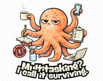 Multitasking, ik noem het overleven, overdenkende humor Shirt, digitale download, png-/svg-bestand