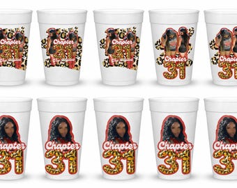 Custom Styrofoam Cup Decals | Personalized Birthday Cup Stickers | 20oz Party Cups | Photo Cup Stickers | Custom Party Favors