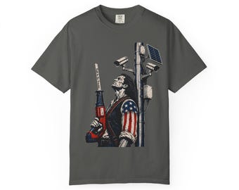 Patriota con sierra eléctrica / Comfort Colors versión 1717 / Camiseta de vigilancia