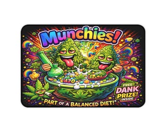 Weed Cereal Bowl Cannabis Characters Gaming Desk Mat | Colorful 420 Snack Art
