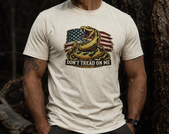 Don't Tread On Me snake American flag T-Shirt | Gadsden rattlesnake design