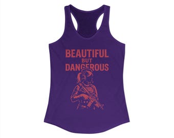 Beautiful But Dangerous Tactical Girl Racerback Tank Top