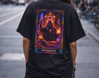 Magician Tarot Card T-Shirt | Neon Tactical | Truth in the Trenches | Card 1 | Back Print