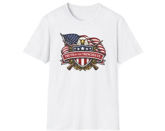 Truth in the Trenches US Logo T-Shirt | American flag, eagle shield, patriotic military design