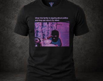 Niño matón enmascarado / Camiseta de humor político / Camiseta gráfica satírica