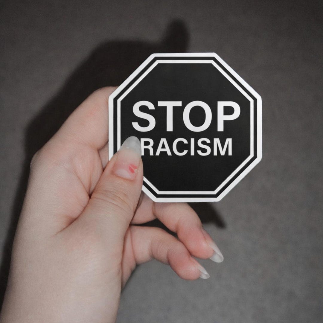 No Racism Sticker Stop Racism Sticker | Bold Octagon Vinyl Decal for Activists - Etsy