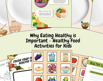 Why is Eating Healthy Important? Mini Bundle, Healthy Food Worksheets, Cut & Paste (Sorting), Coloring