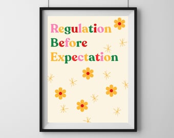 Regulation Before Expectation OT Poster | Sensory & Self-Regulation Classroom Wall Art