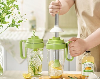 Exprimidor de frutas Boommix, coctelera para bebidas frías, vaso triturador de hielo de 1 l, para batidos y cócteles