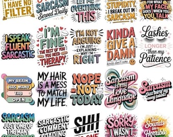 Lustige sarkastische Zitate SVG Bundle | Humor Designs für Cricut Silhouette | Sublimations- & Schnittdateien | Digitaler Download