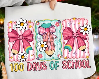 100 Days of School PNG  | Teacher 100th Day PNG | Brushstroke 100 Days of School Design | Sublimation PNG | Instant Download