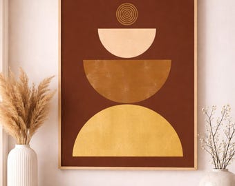 Earth Tone Prints, Boho Minimalist Art (Digital Download)