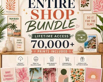 70,000+ Art Prints Mega Bundle, Vintage, Boho, Abstract (Commercial Use, Digital Download)