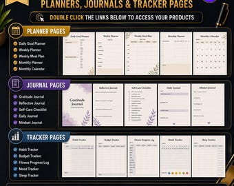 Canva Planner Pack – Journals, Trackers & Productivity Pages (Digital Download)