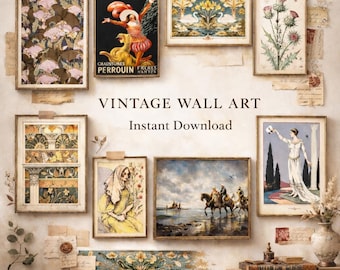 Vintage Wall Art Printable Collections (Instant Download)