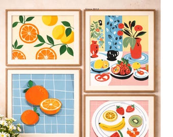 Colorful Fruit Wall Art for Kitchen with 70,000+ Art Prints mega bundle(Digital Download)