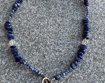Rock Crystal & Sodalite Toggle Necklace