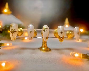 Presse de Noël Celestial Snow sur les ongles