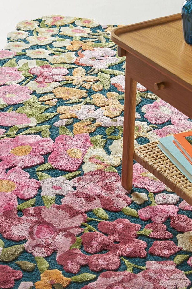 Hand Made Flower Shaped Area Rug, Hand Tufted Wool Area Rug ,soft Wool ...