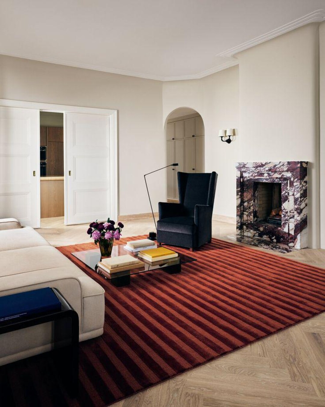 Terracotta Orange Striped Hand Tufted Rug, Bold Modern Stripe Area Rug ...