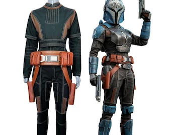 Star Wars Bo katan Cosplay Flight Suit with Holster Belt | Mandalorian Nite owl Costume