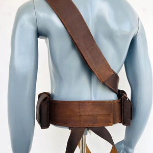 Mandalorian Leather Utility Belt | Sci-Fi Cosplay Belt | Custom Bounty Hunter Costume Belt image 2